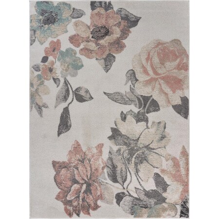 Palacedesigns Ivory Blooming Rose Area Rug - 8' x 10' PA3104697